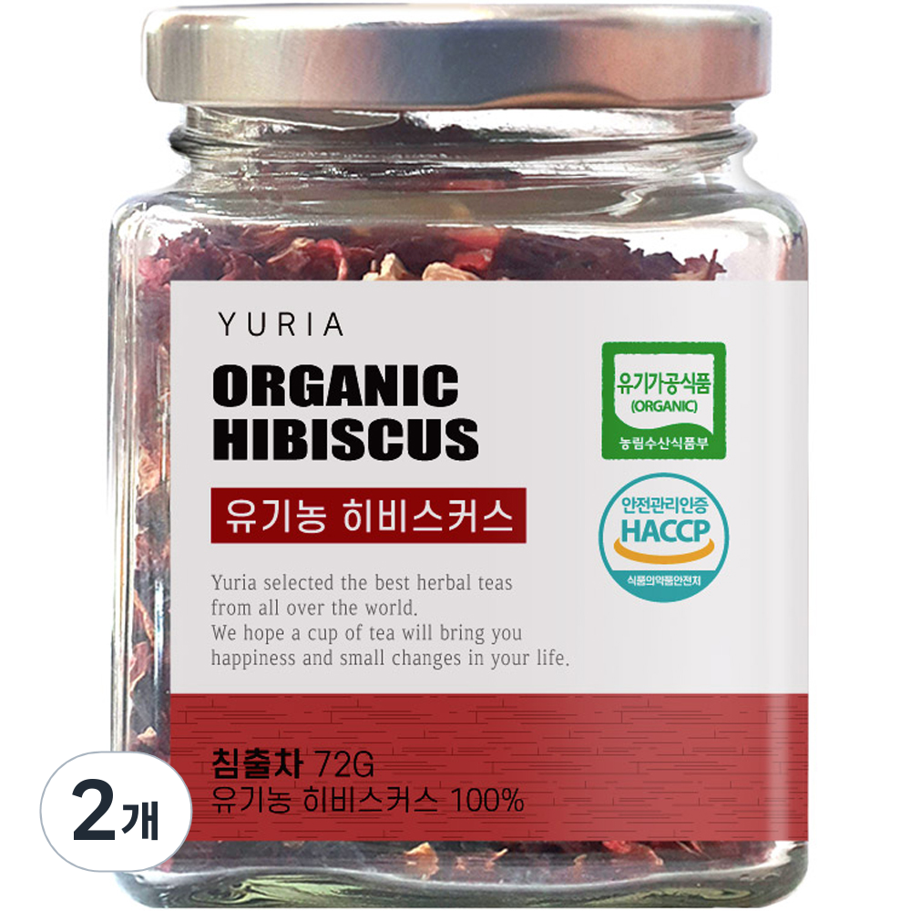 유리아 유기농 유리병 컬렉션 히비스커스 차, 72g, 1개입, 2개 21,240원