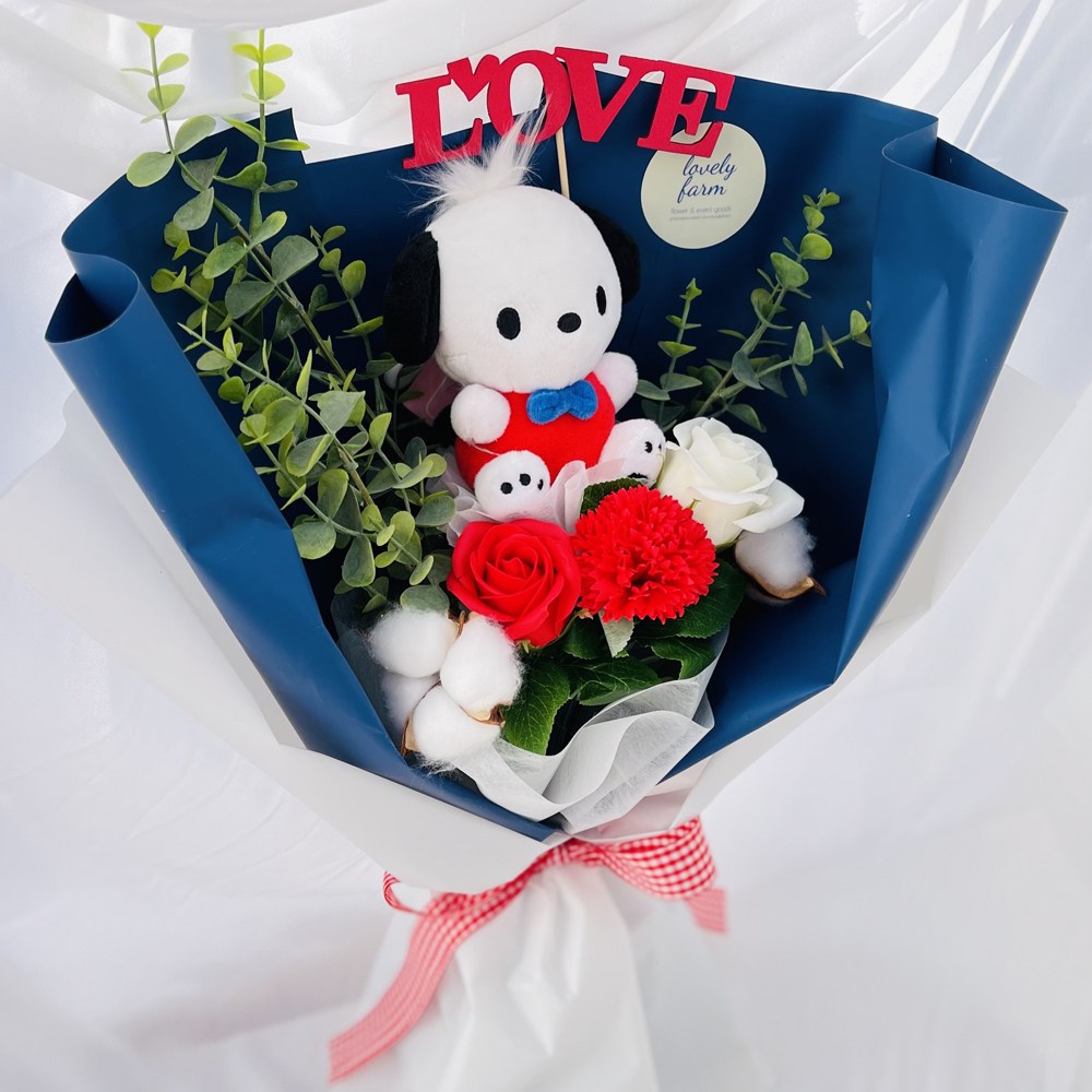 러블리팜 비누꽃 산리오 캐릭터 인형 꽃다발 14,650원