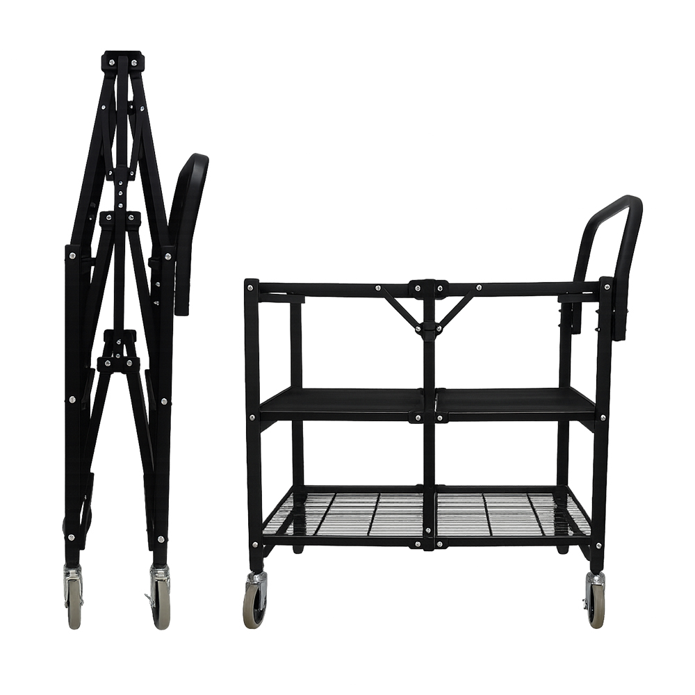 철제 접이식 메쉬 카트 블랙3단 서빙 트롤리 웨건 산업용 정리운반 TFO90339 300,000원