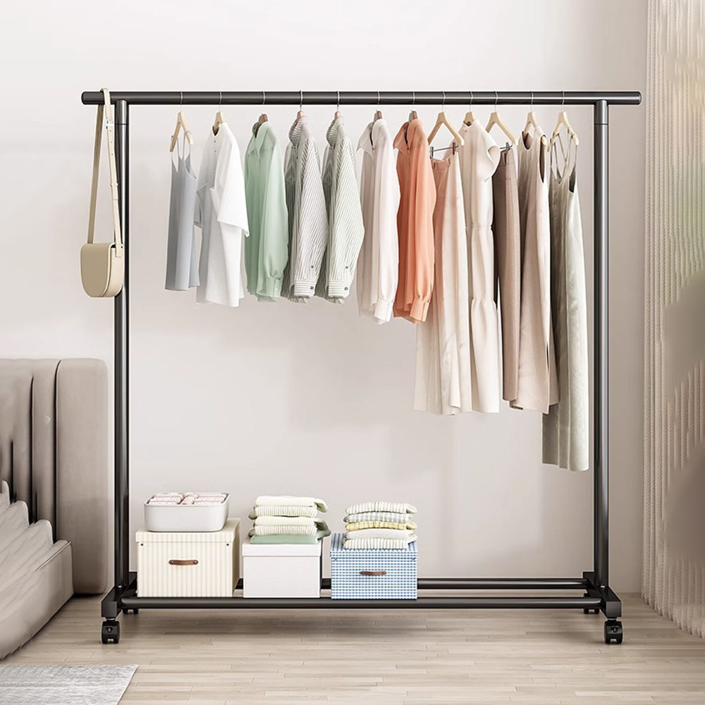 가구느낌 도도행거 1단 1500 철제 스탠드 이동식 옷걸이, 블랙 15,900원