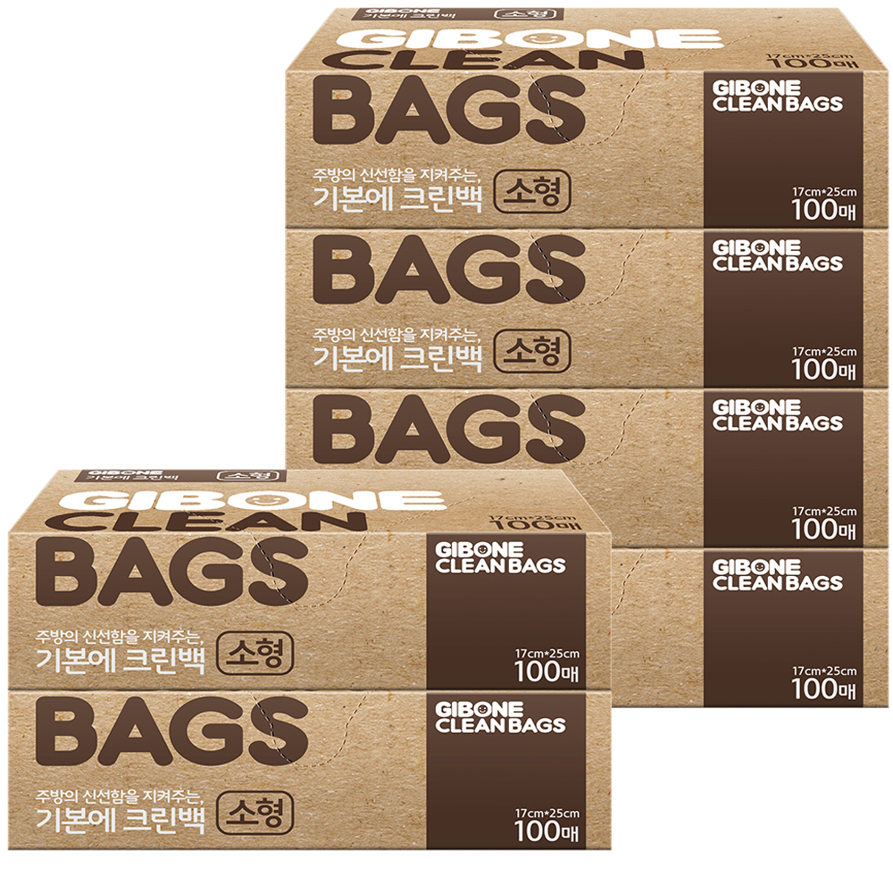 기본에 크린위생백 소형 17cm x 25cm, 소(S), 100개입, 6세트 6,900원