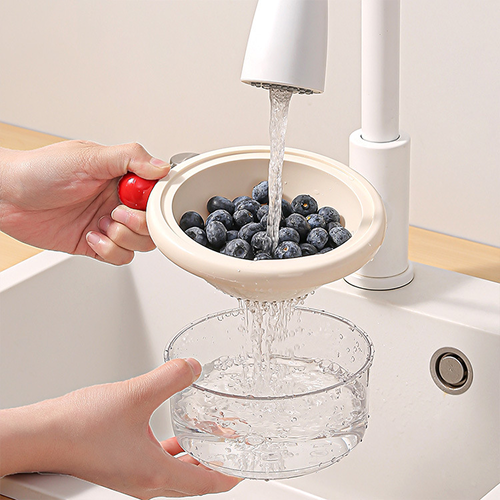 [미드먼] 미니 과일 채소 세척 채반 간편세척 이중 물빠짐 바구니 다용도 채반 8,900원