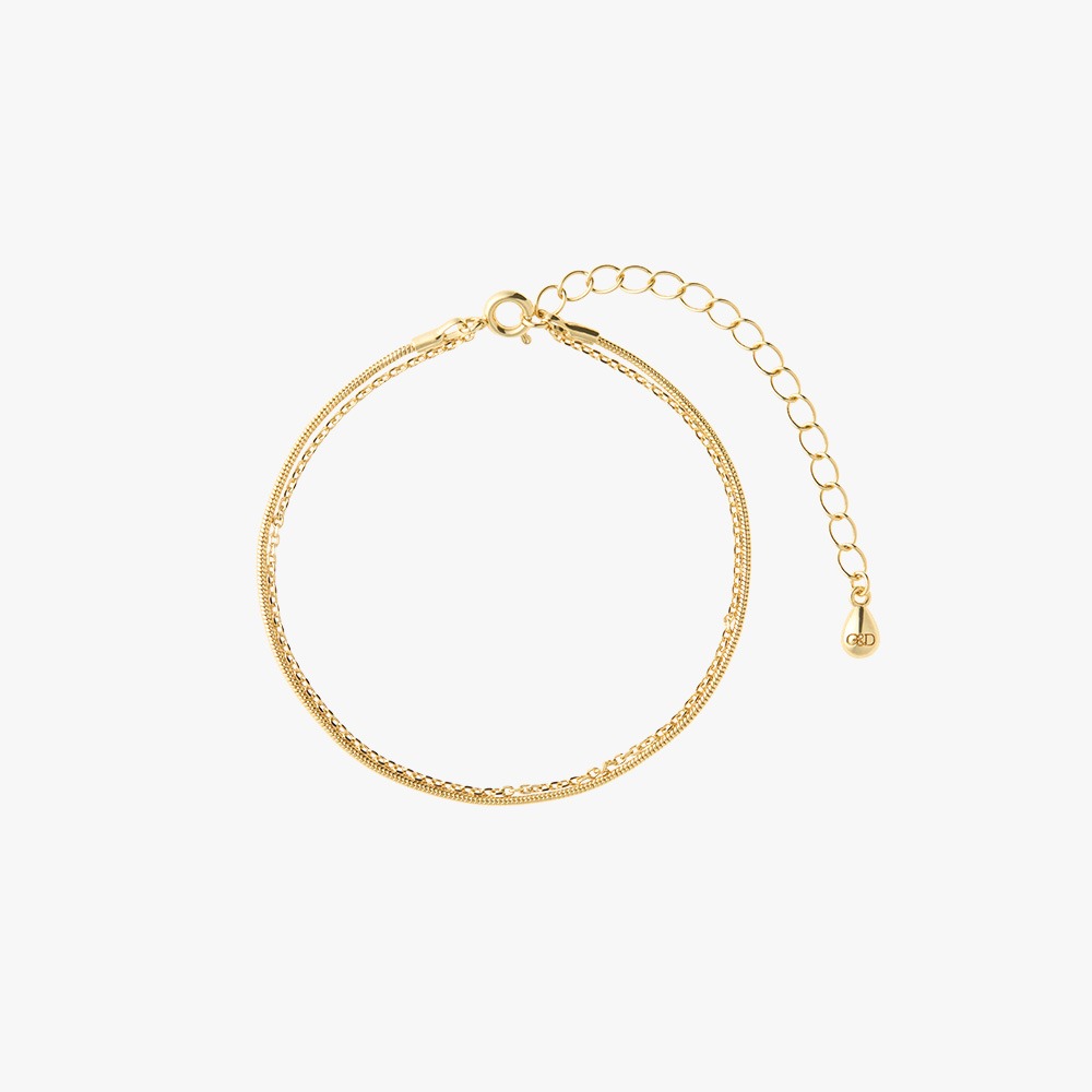 골드앤디어 14KGP 더블 레이어드 팔찌 25,900원