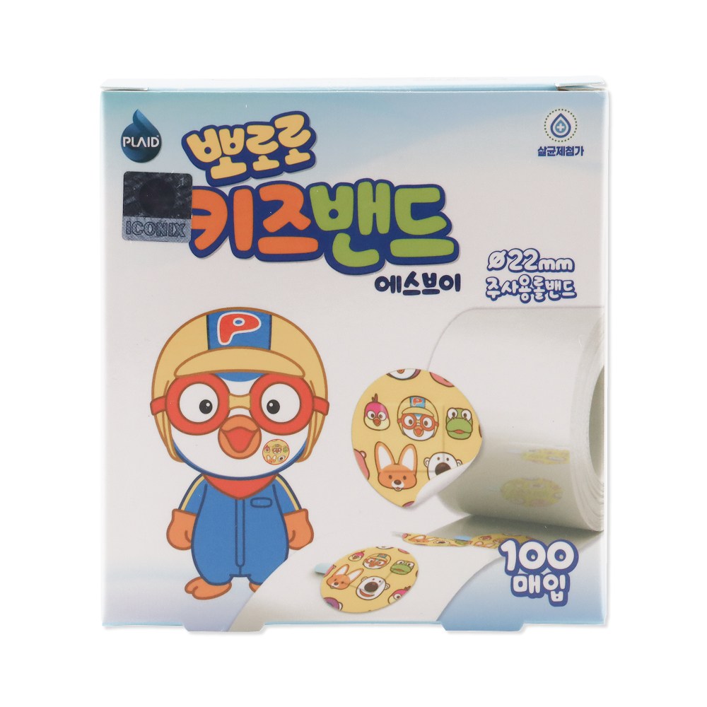 어린이밴드 뽀로로 일회용 키즈밴드 원형 100개입 주사용 롤밴드 8,480원