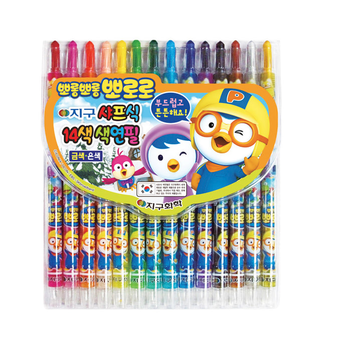 지구화학 뽀로로 샤프식 색연필 6색 12색 14색 18색 24색 4,230원