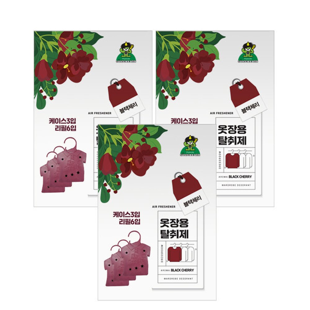 산도깨비 옷장용 탈취제 방향제 블랙체리향 케이스3p 리필6p 3팩 20,340원