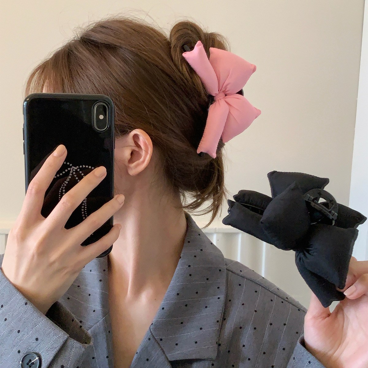 모스리나 쿠션 리본 집게핀 패딩 겨울 빅사이즈 헤어핀 16,900원