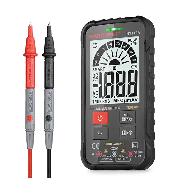 HT112B 디지털 멀티미터 자동 범위 DMM 전압계 True RMS NCV 전압 측정기 4000 카운트 스마트 멀티 테스터 29,100원