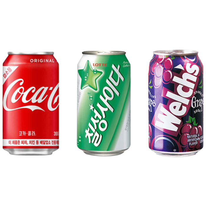코카콜라 칠성사이다 웰치스 3종 세트, 24개, 355ml 24,400원