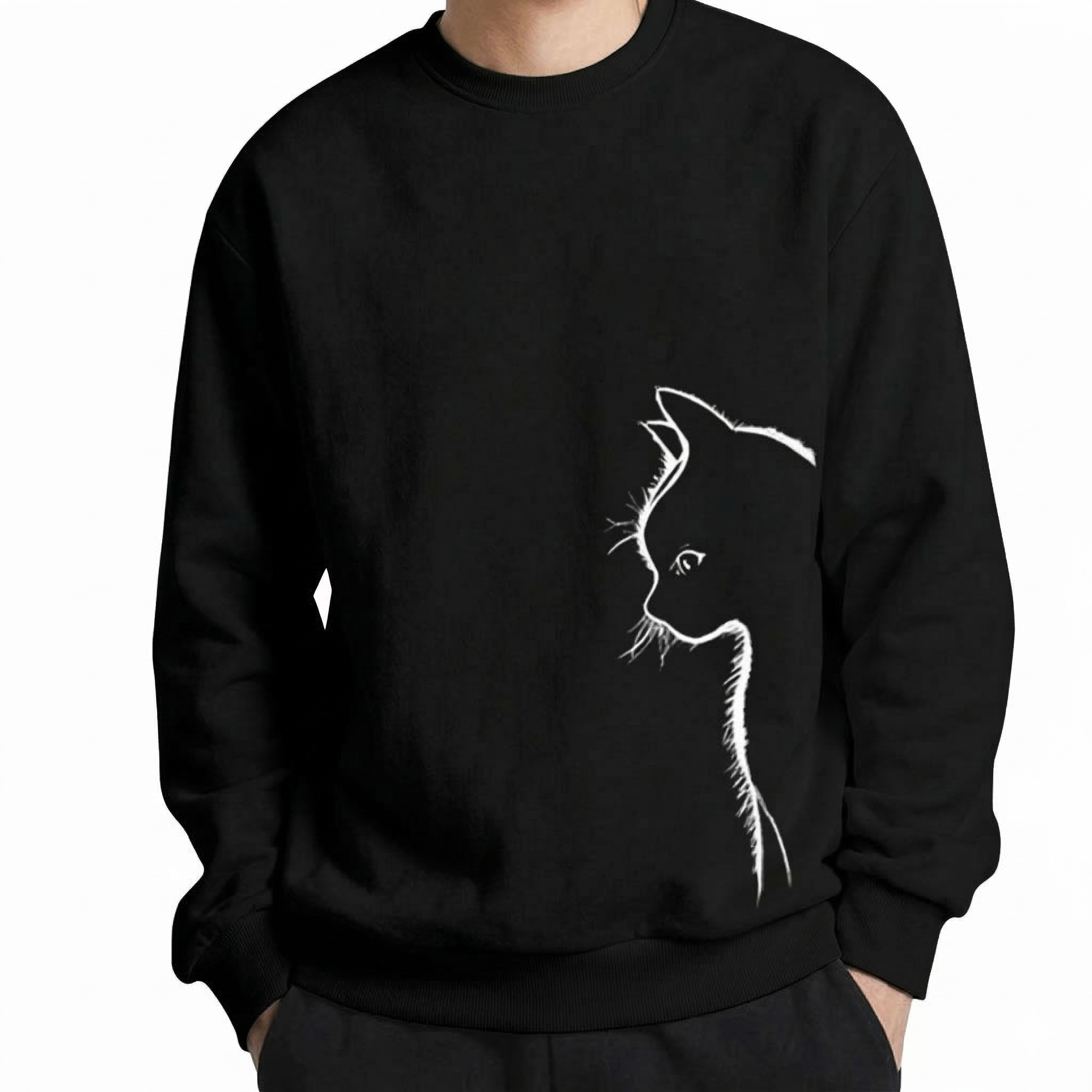 블랙초코 고양이 맨투맨 1+1 세트 빅사이즈 2XL~5XL 110 115 120 130 오버핏 남여공용 도톰 얇은 선택 36,900원