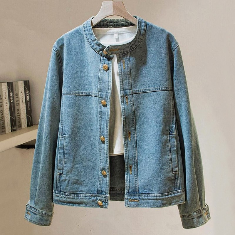 에쥬아 여성 데님자켓 빈티지 루즈핏 캐주얼 해링턴 청자켓 30,880원