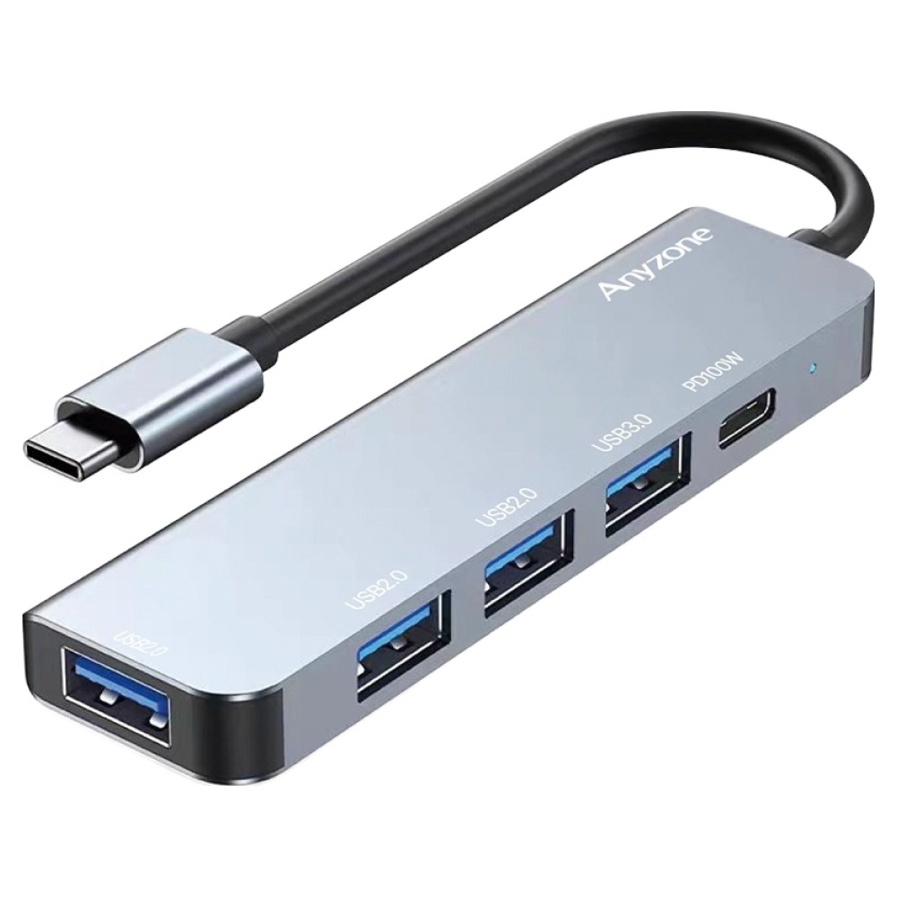 애니존 5포트 슬림 USB 3.0 PD 100W 멀티허브 ANY-HUB4, 블랙, 1개 21,240원