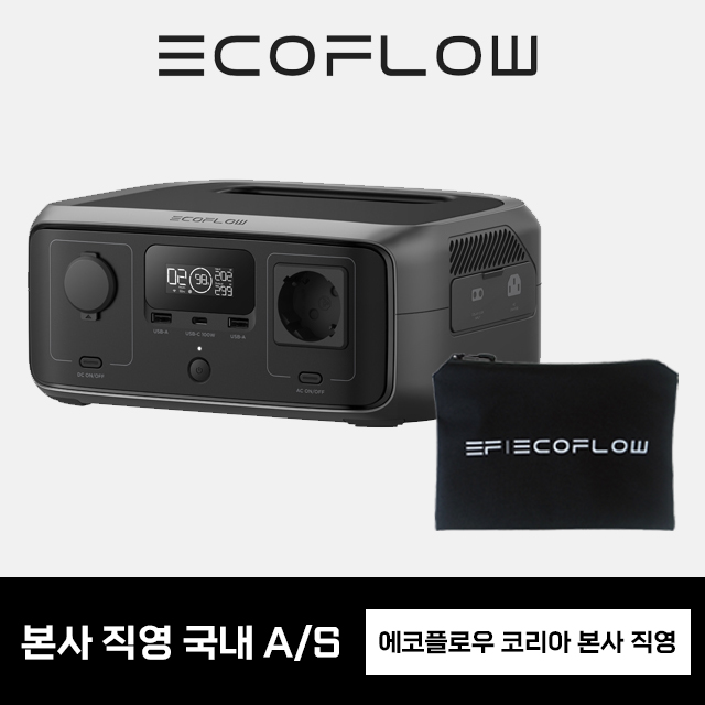 [오늘발송 / 본사직영] 에코플로우 리버3 UPS + 파우치 휴대용 파워뱅크 캠핑용 차박 보조 배터리 220V 399,000원