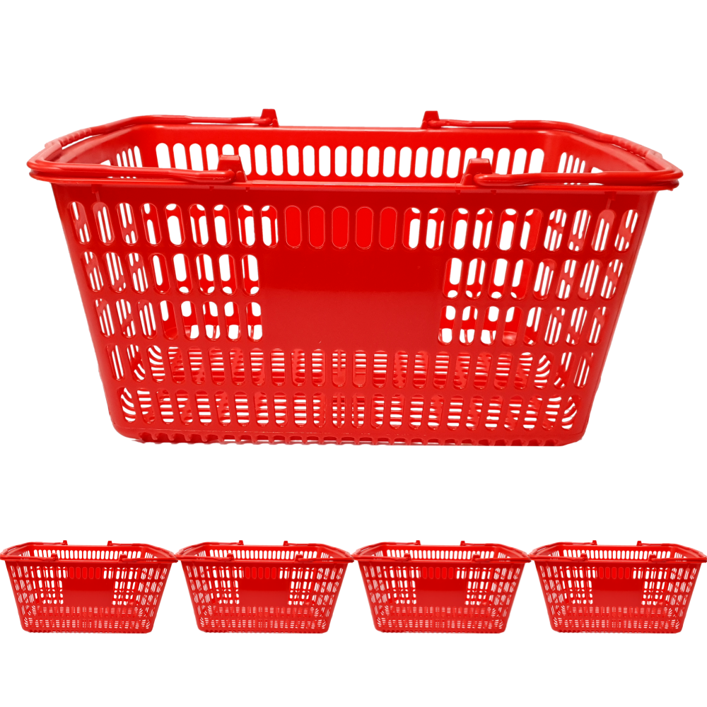 대원리빙 왕대 쇼핑바구니 마트바구니 5P, 5개, 빨강 20,000원