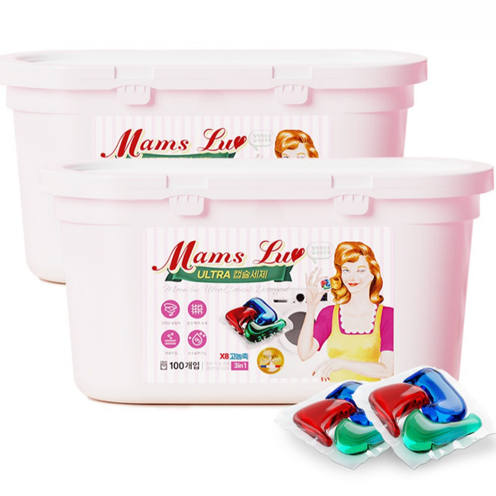 맘스럽 울트라 퍼퓸 캡슐세제16g x 200개입 [8배 초고농축 세제원액 국내생산 프리미엄 대용량 실내건조형], 2박스, 100개입 21,900원