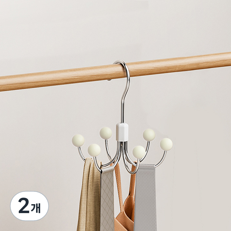 피어니스트 360도 회전 다용도 보관 후크 무타공 걸이, 화이트, 2개 26,600원