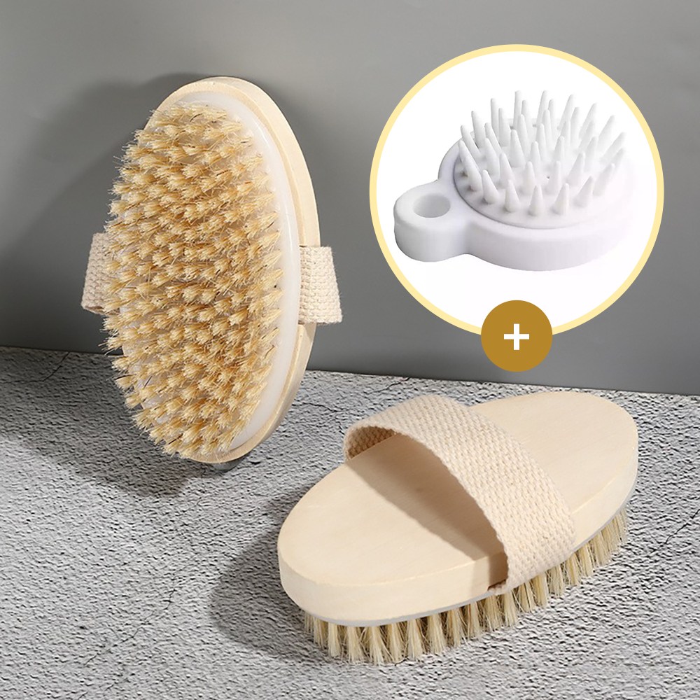 FizzMint 딥클린징 핸드 바디 브러쉬 타원형 우드 돈모 샤워솔 + 사은품 10,500원