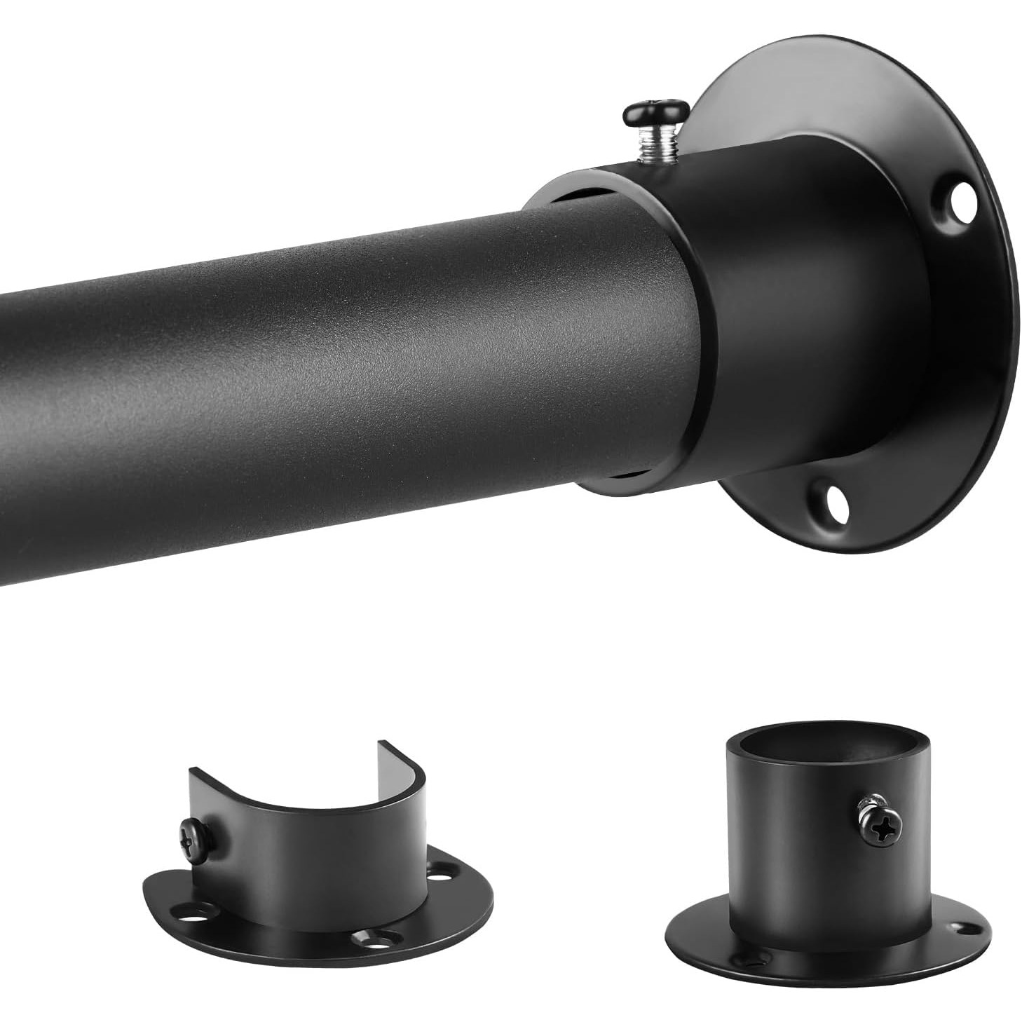 Vellichor 다용도 옷걸이봉 옷장 수납막대 신축봉 커튼봉 길이조절 가능 튼튼한 스테인러스 초강력, 블랙 17,900원