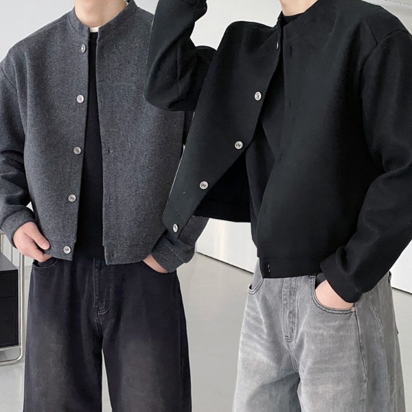 남녀공용 트랜디 미니멀 숏카라넥 크롭핏 자켓 가디건 39,900원