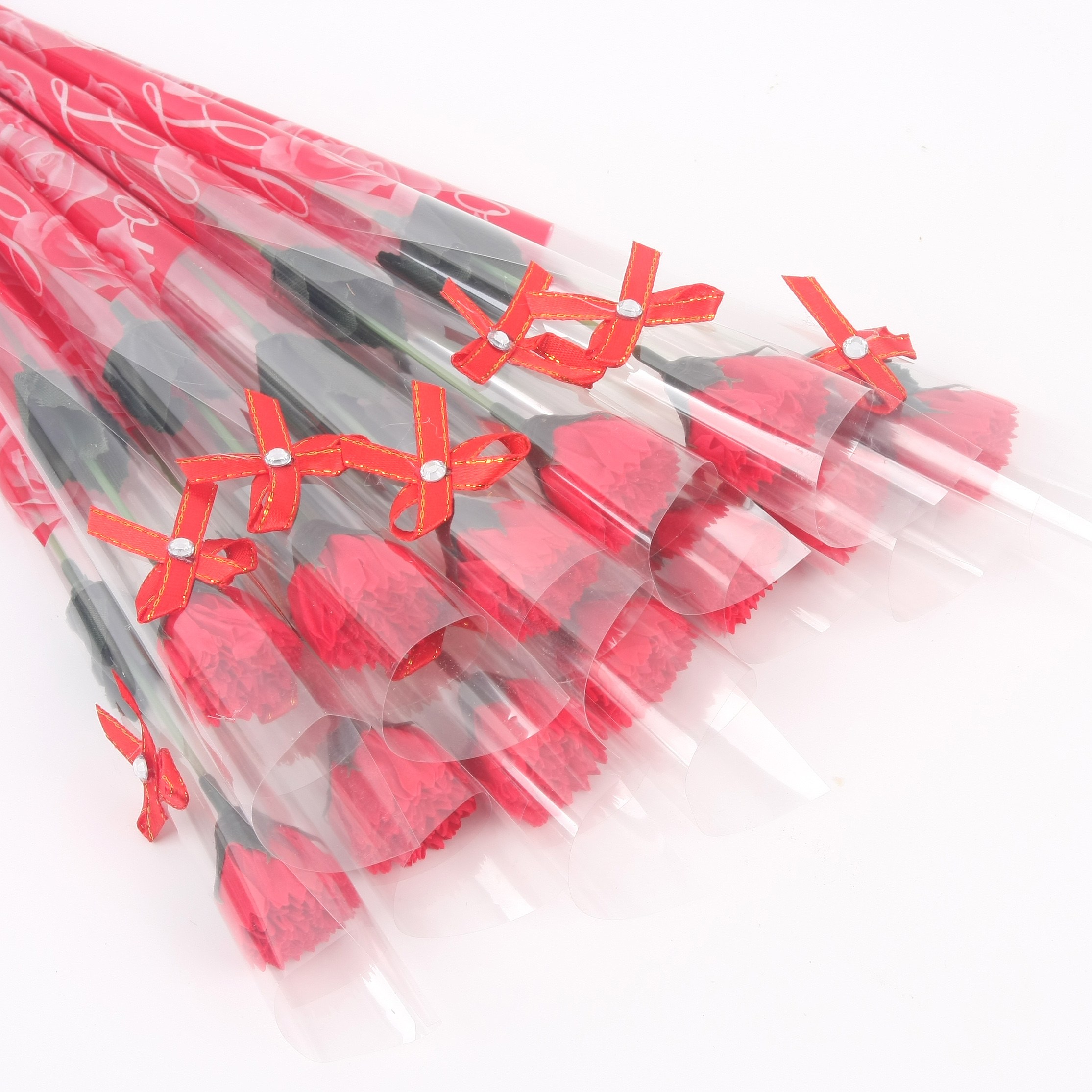 비누꽃 카네이션 한송이 리본장식 조화 선물, 12개, 리본타입 레드 8,700원