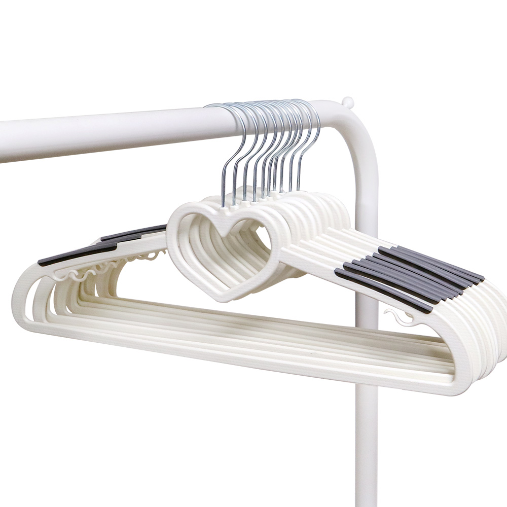 화이트래빗 디자인 논슬립 옷걸이, 러블리 화이트 + 그레이(어깨패드) 10,800원