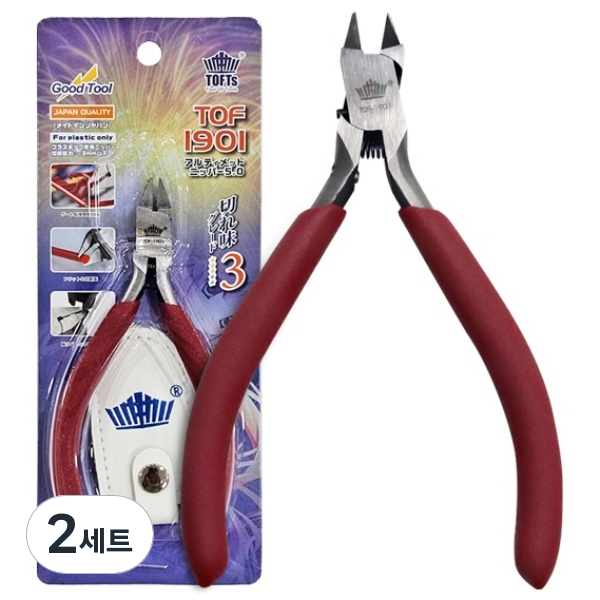 TOF-1901 가성비 프라모델공구 건프라니퍼 정밀 외날니퍼, 2세트 22,580원