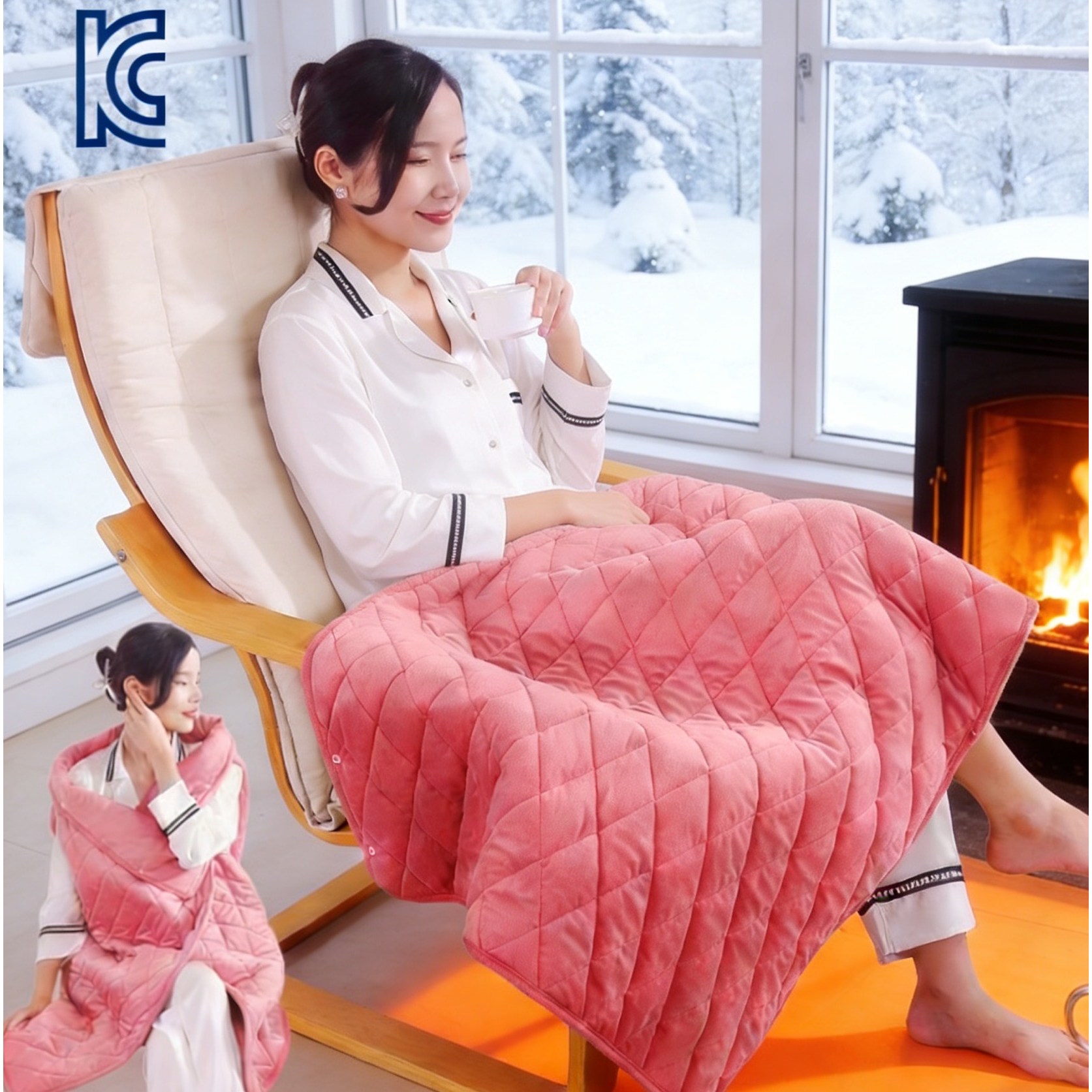 KC인증 USB 온열담요 무릎 전기 담요 사무실 담요 온열찜질기 전기장판 캠핑 차박 전기요, 핑크 28,800원