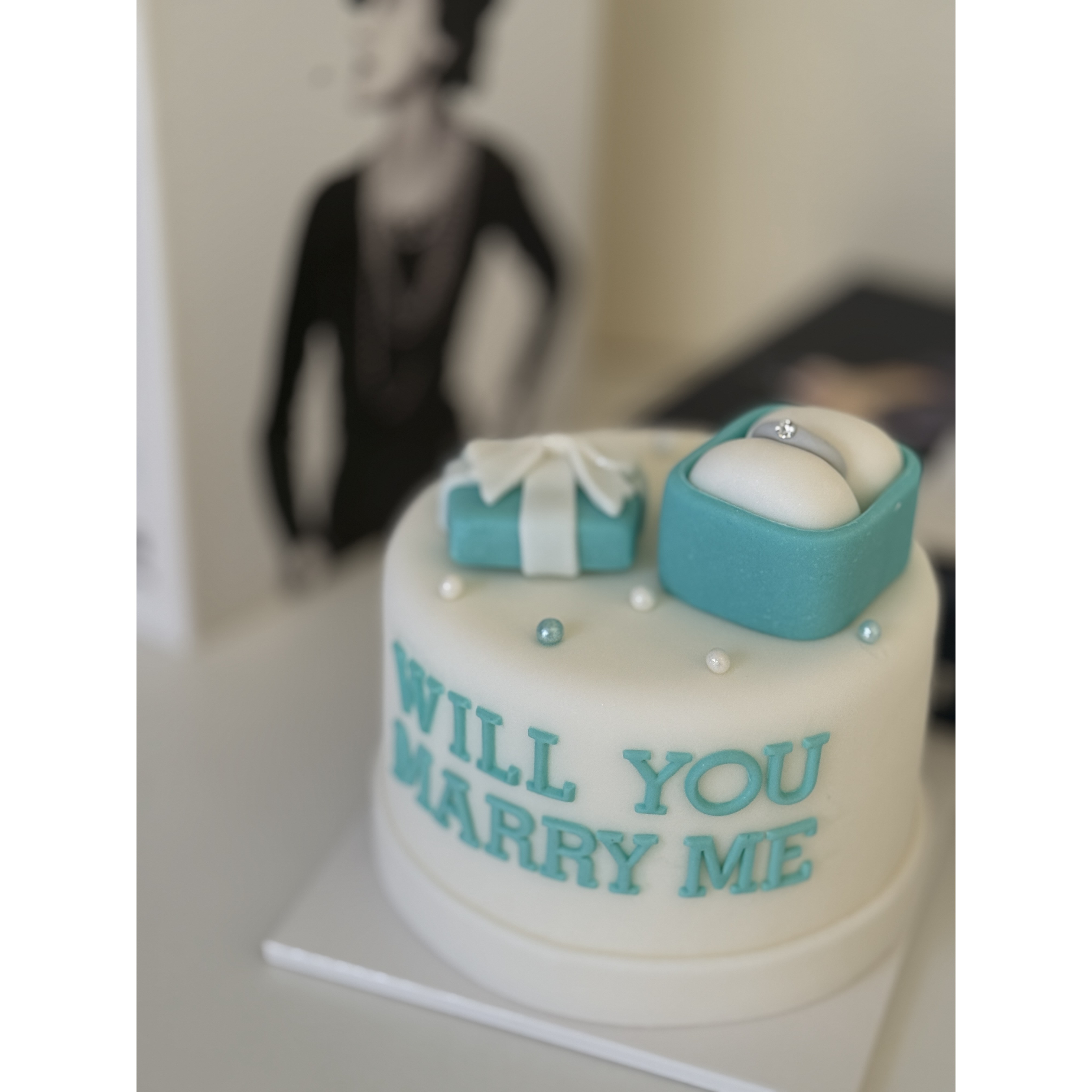 모형케이크 프로포즈케이크 웨딩케이크모형 웨딩 브라이덜 샤워 소품 촬영용케이크 웨딩사진 슈가케이크 반지 프로포즈, 1개, 민트 55,000원