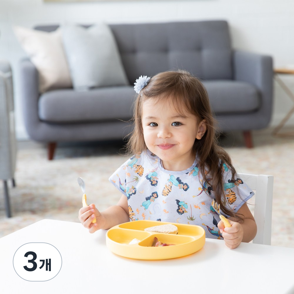 [범킨스] 디즈니 자기주도 반팔 방수 이유식 턱받이, 자스민, 3개, 1개입 47,650원