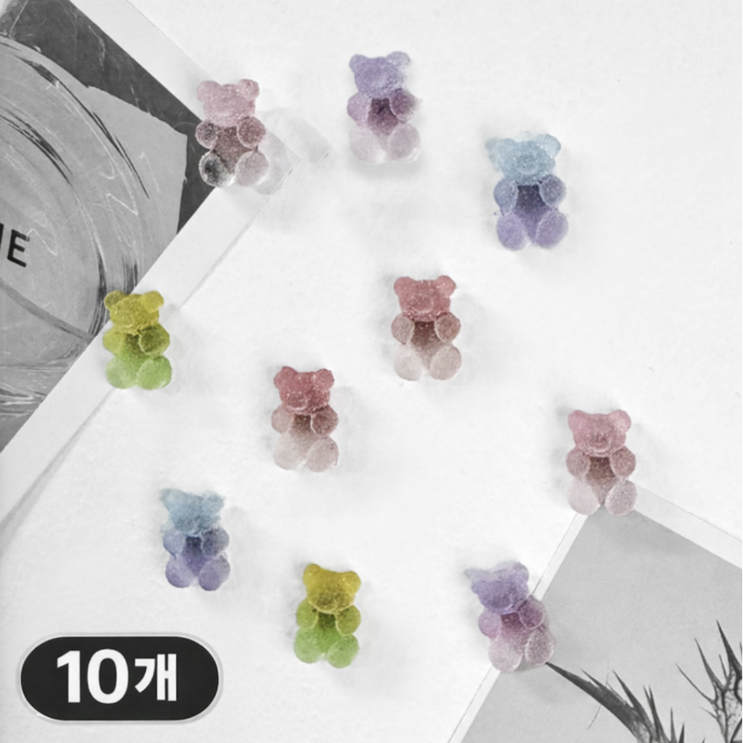 후암마켓 슈가 젤리곰 마그넷 귀여운 인테리어 냉장고자석 10종 세트, 혼합색상 6,500원