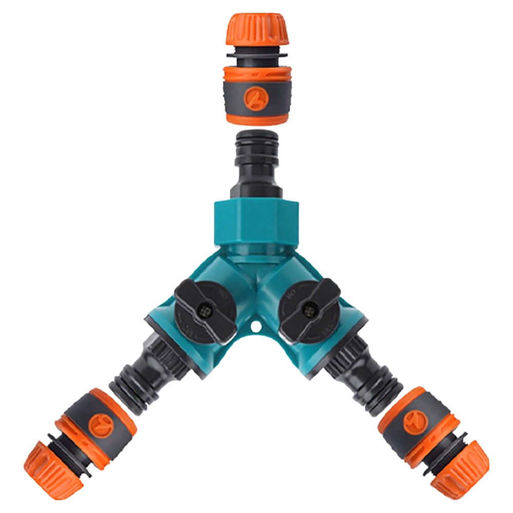 길그리 3구 Y자 밸브형 호스 분배기 + 12~16mm 원터치 어댑터 3개 세트 8,200원