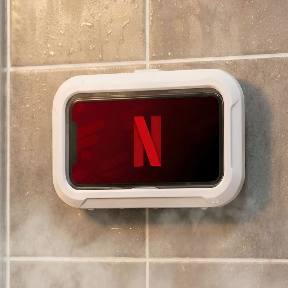 씨피다이 360도 각도조절 욕실 방수 핸드폰 거치대, 1개, 화이트 12,000원