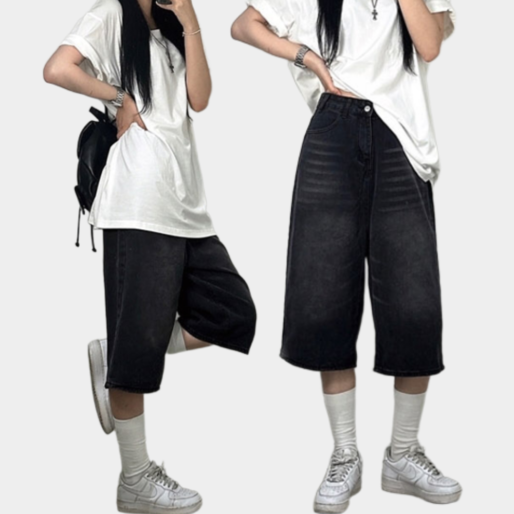 7부 데님 청 버뮤다 팬츠 여성 반바지 30,900원