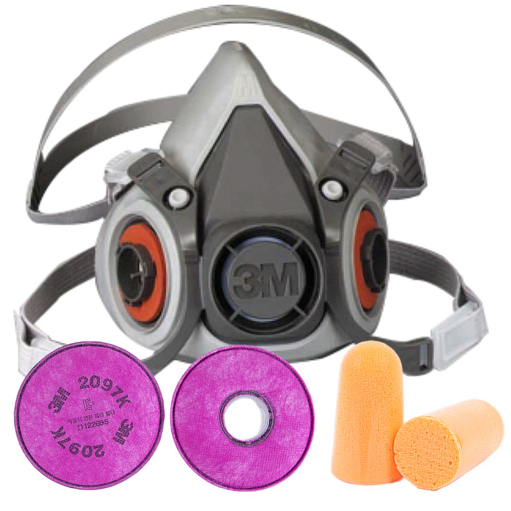 3M 방진마스크 6200 1세트 (특급필터 2097K+귀마개 포함) 용접 도장작업 유기용제냄새제거, 1개 26,900원