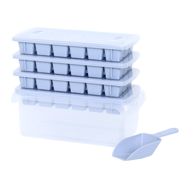 리빙선데이 아이스트레이 4개 + 보관통 + 스쿱, 블루, 1세트 15,300원