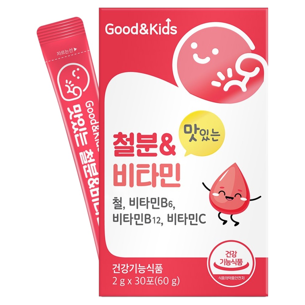 굿앤키즈 유아용 맛있는 철분비타민 딸기맛 30p 9,900원
