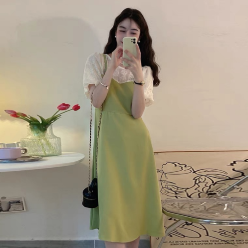 뷔스티에 레이어드 반팔 원피스 페이크 투피스 빅사이즈 29,800원