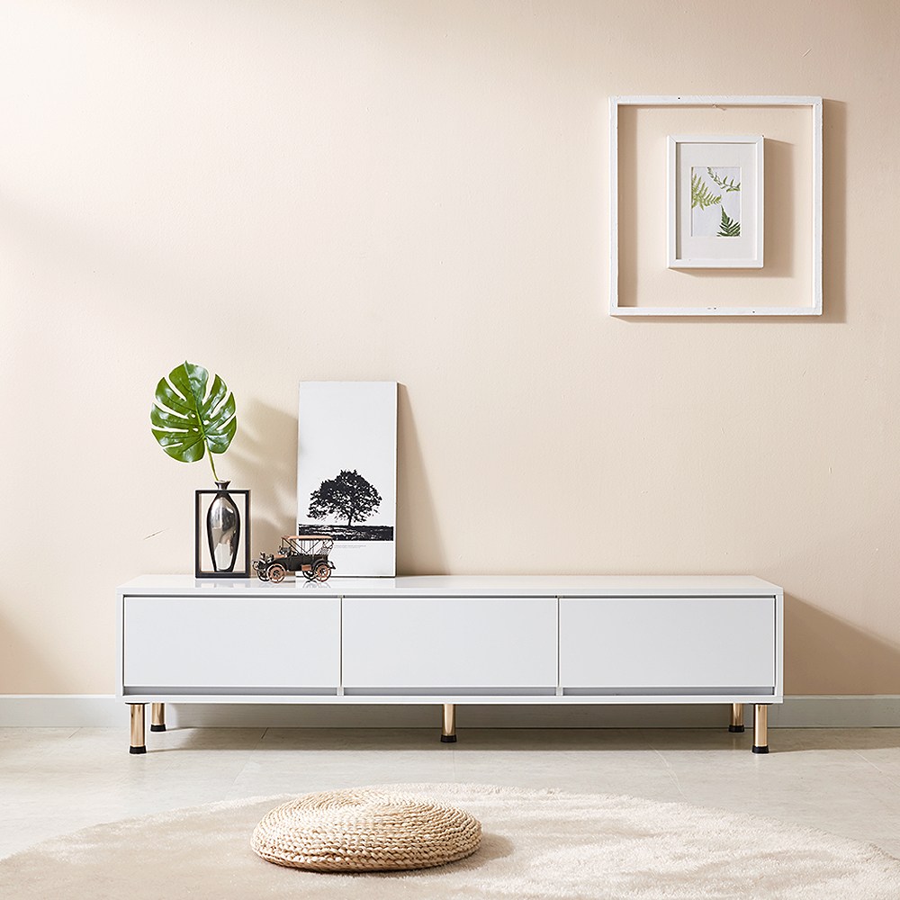 [아트랙] 샤인-1500 거실장 TV다이 골드다리 (색상12종), 화이트(유광) 79,000원