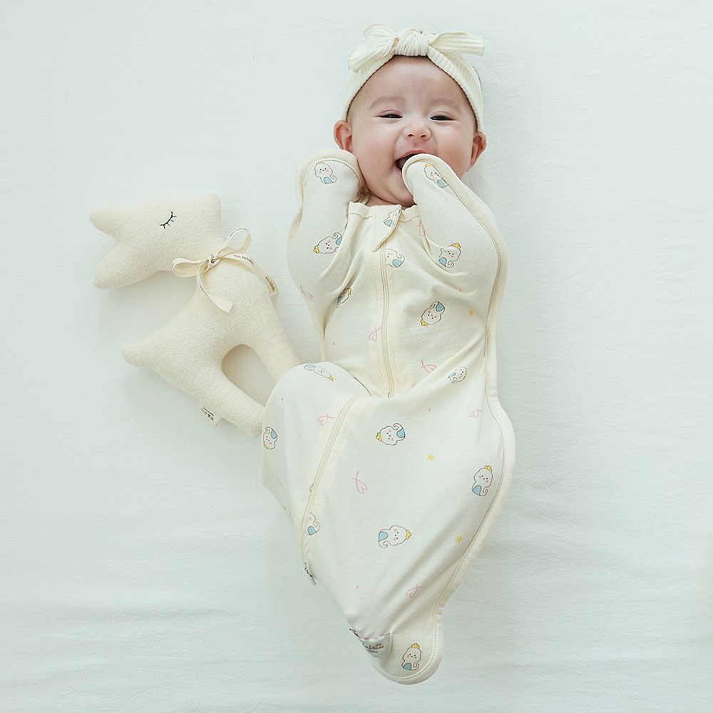 마롤로뜨 통잠 스와들 업다운지퍼 신생아 나비잠자세 꼬물이 아기 블랭킷 내의 속싸개 모로반사방지 봄 여름 가을 겨울 20,000원