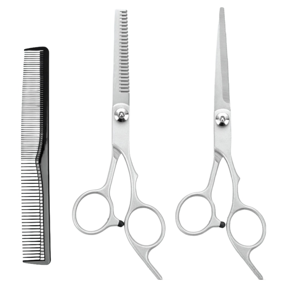 꾸베꾸베 홈케어 가정용 헤어 숱 커트 미용 가위 세트, 1개, 실버 14,000원