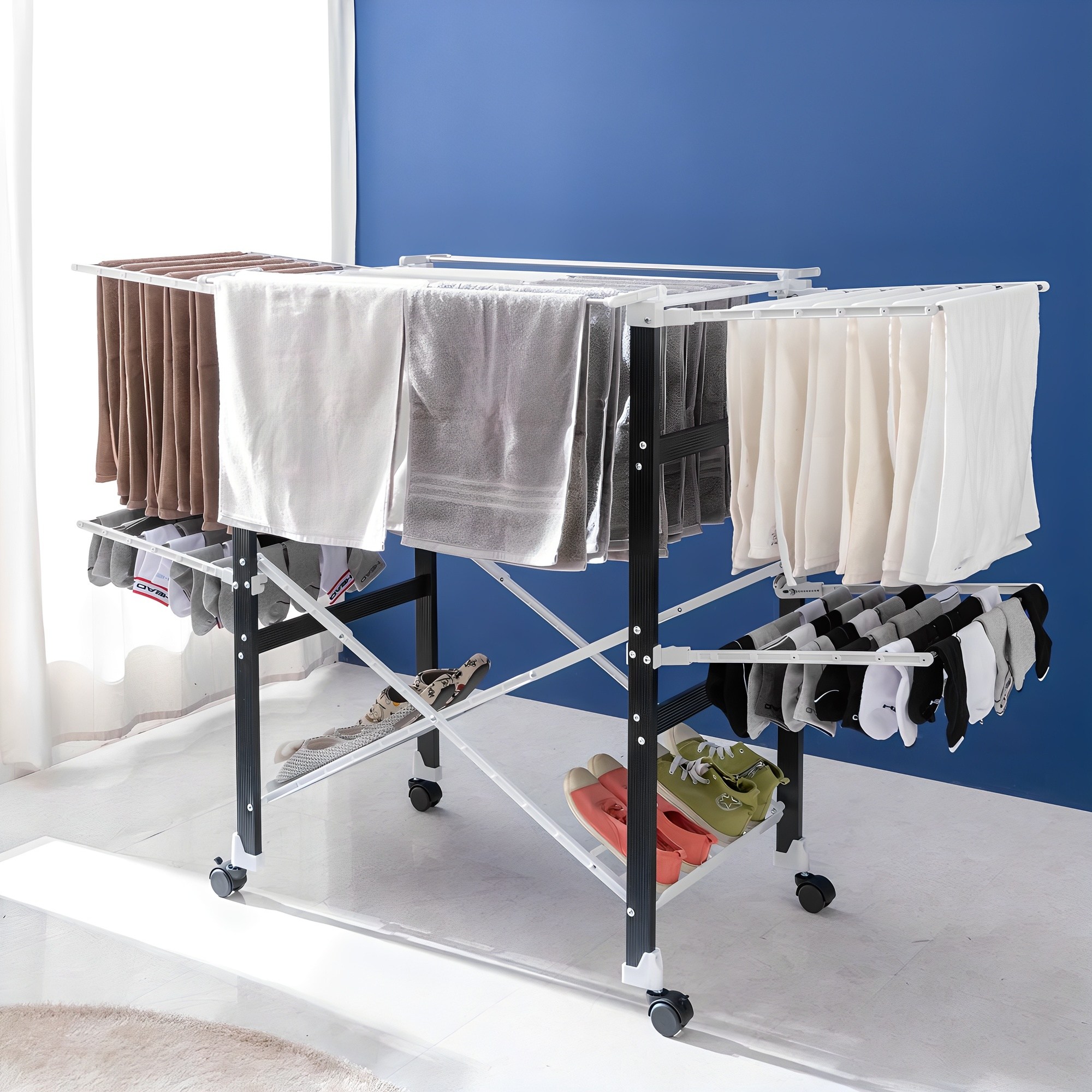 아임홈리빙 라인 스탠다드 접이식 빨래건조대, 블랙 51,780원