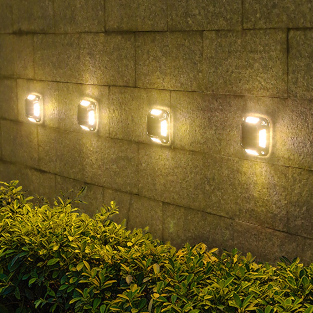 태양광 바닥등 4개 8LED 네모 벽등 솔라 정원등 잔디, 옐로우 26,800원