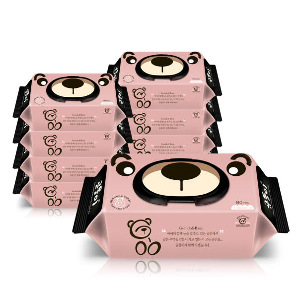 곰돌이 안전한 아기물티슈 베리베리 캡형, 80매, 10팩 24,500원