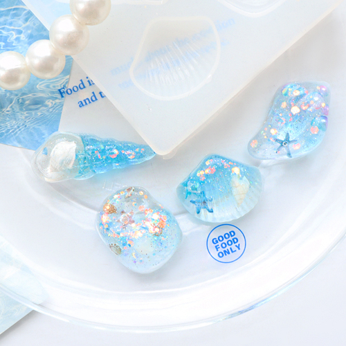 레진몰드 조개소라4종 모양 투명 실리콘 몰드 DIY 공예용 쪼만한마을 2,700원