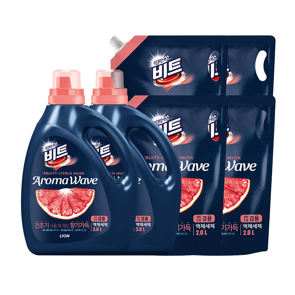 비트 아로마웨이브(향기나는 세제) 겸용 시트러스향 3L용기 x 2개 + 2L리필 x 4개 32,900원