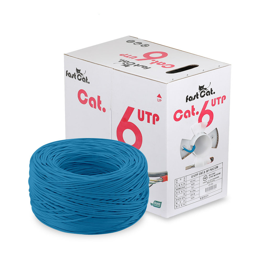 국산 동일전선 회색 CAT6 UTP케이블 300M 그레이 박스 롤 랜툴 RJ45 잭 커넥터 기가 인터넷선 제작 통신 216,000원