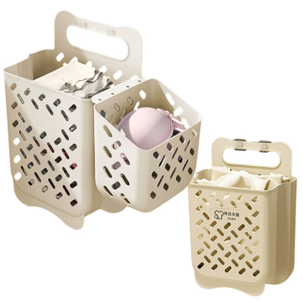 에잇홈 벽부착 접이식 빨래바구니, 크림화이트 25,400원