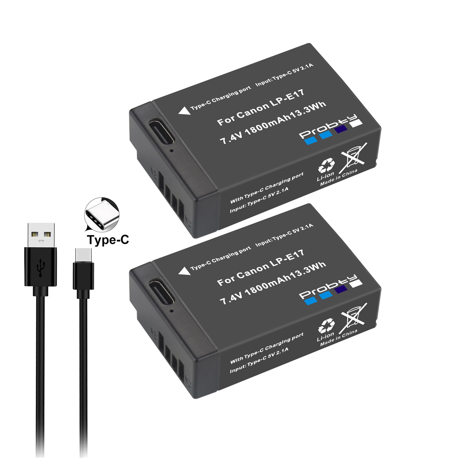 1800mAh LP-E17 배터리 Canon EOS 200 M3 T6i 용 Type-C 충전 포함 42,600원