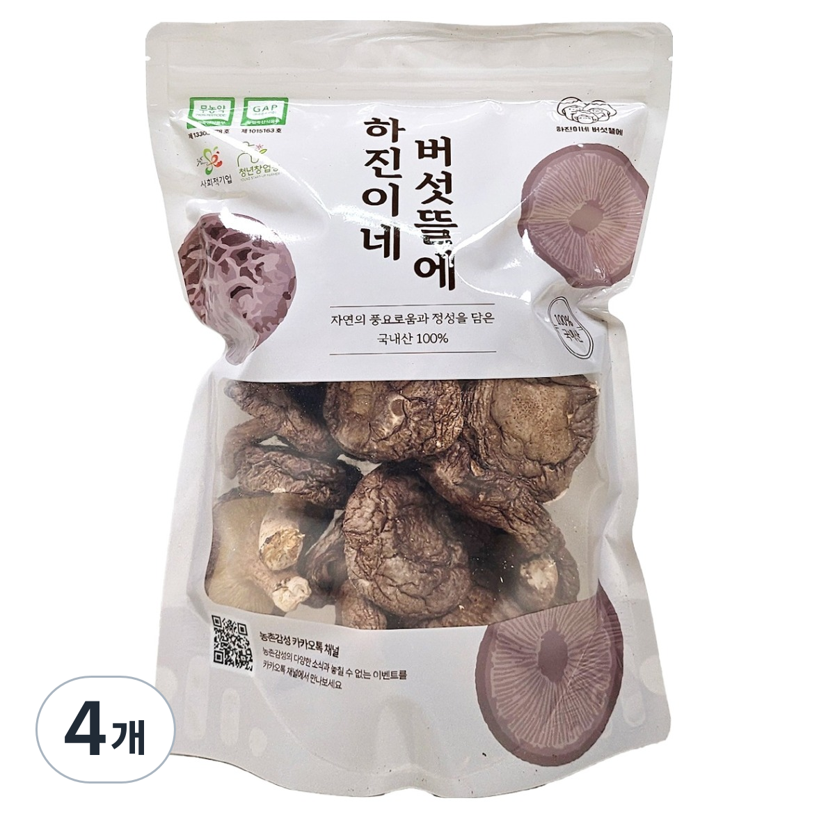 하진이네버섯뜰에 건조 표고버섯 통건조, 100g, 4개 48,300원