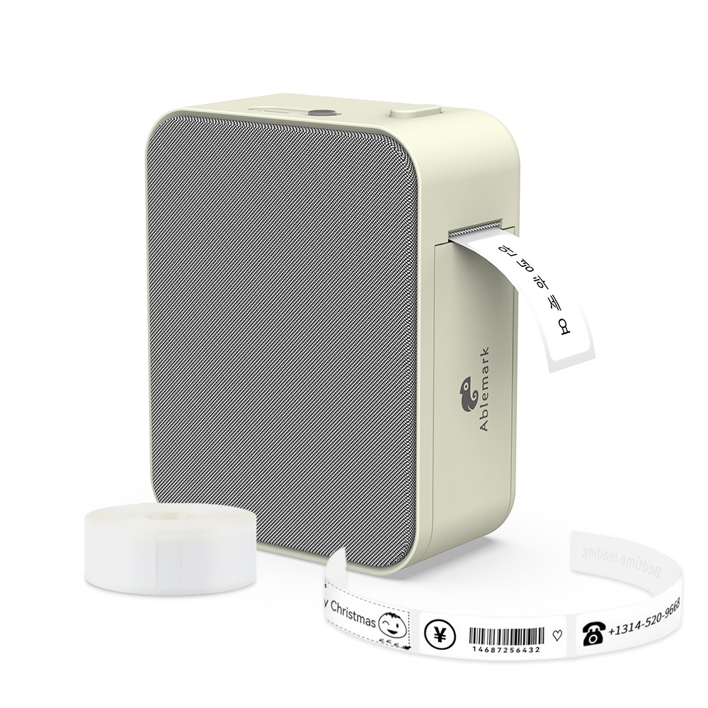 Ablemark 라벨 프린터 네임 스티커 라벨기 가정용 프린터기 미니 휴대용, 1개, 라벨기 베이지 36,800원